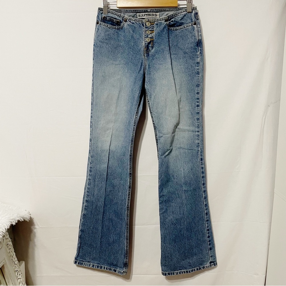 Express Light Wash Bootcut Blue Jeans